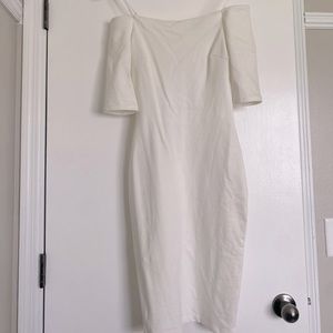 Ivory Girl Can't Help It Ivory Off-the-Shoulder Midi Dress from Lulus